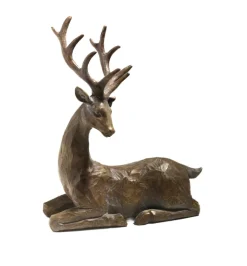 casaNova Deko-Figur Hirsch, liegend 36 cm Braun