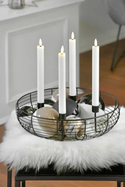 casaNova Weihnachtsdekoration Adventskranz 10 cm Schwarz