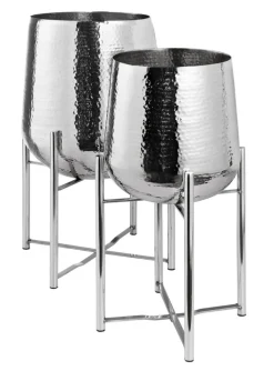 casaNOVA Übertopf 39 cm Edelstahl silberfarbig