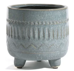 casaNOVA Übertopf BOHO 14 cm blau /goldfarbig