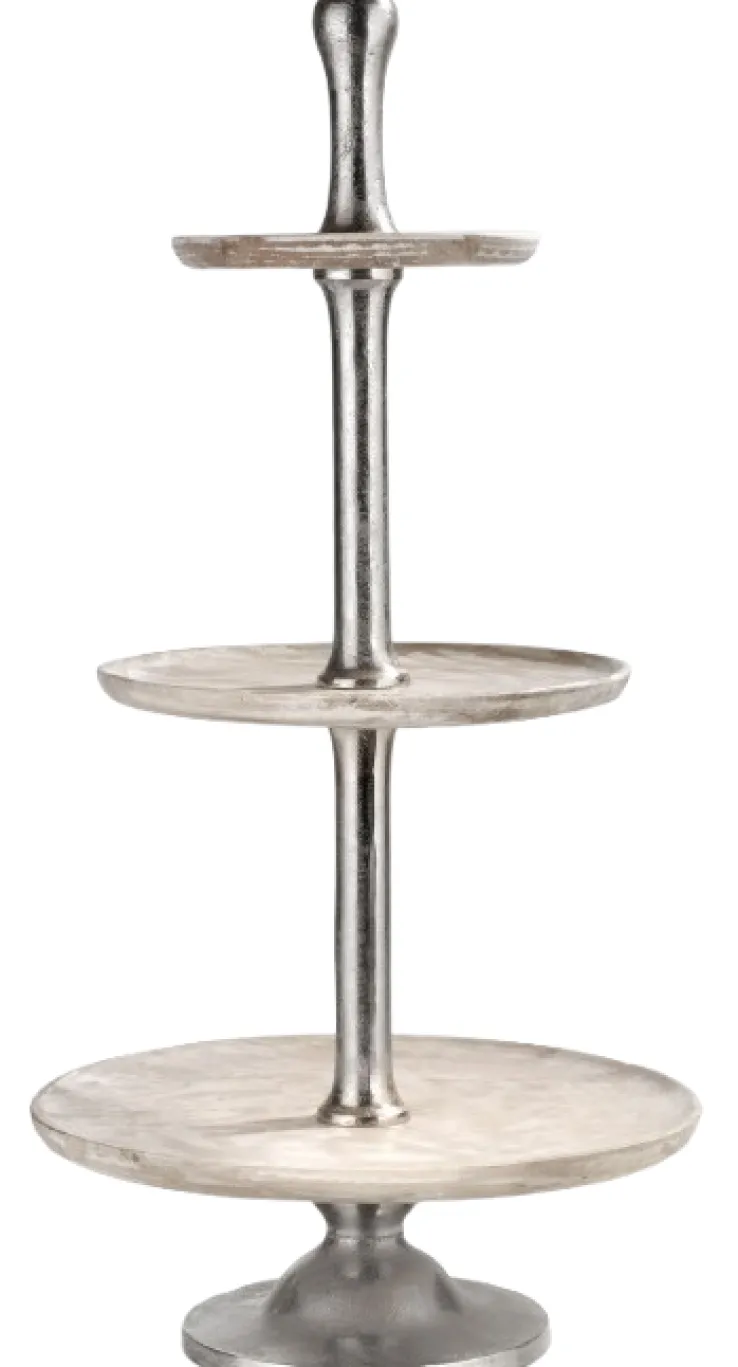 casaNOVA Deko Objekt Etagere 3-stöckig TANNENDUFT & LICHTERGLANZ Mangoholz