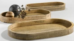 casaNOVA Dekotablett 21 x 46 cm Holz