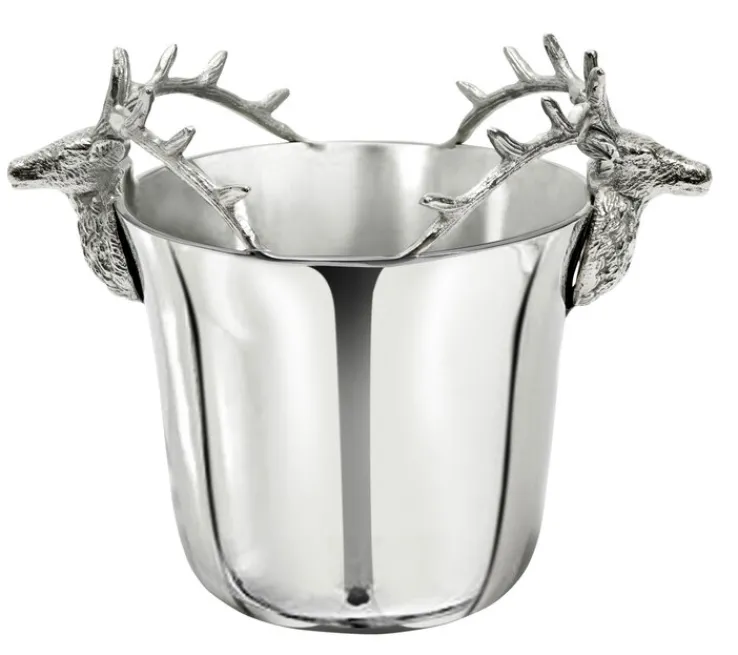 casaNOVA Flaschenkühler Hirsch 33 cm silberfarbig