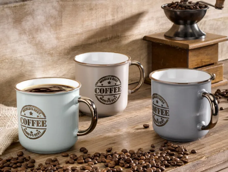 casaNOVA Kaffeebecher grün/ goldfarbig