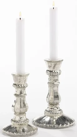 casaNOVA Kerzenständer klein 14 cm silberfarbig