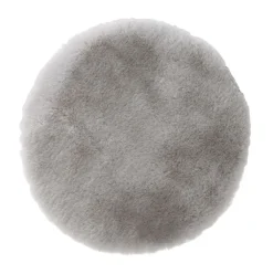 casaNOVA Kunstfell-Sitzkissenhülle 35 cm rund hellgrau