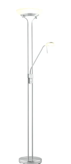 casaNOVA LED Deckenfluter EVEN II mit Leselicht nickelfarbig