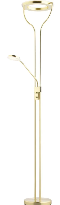 casaNOVA LED Deckenfluter mit Leselampe SEATTLE II messingfarbig