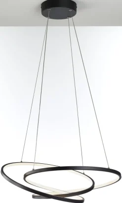 casaNOVA LED Pendelleuchte SPIRO 63 cm sch´warz