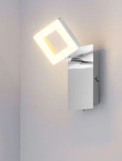 casaNOVA LED Wandleuchte mit 1 Spot REAL II silberfarbig