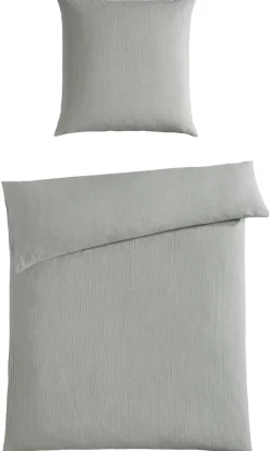 casaNOVA Musselin-Bettwäsche GRETA 135 x 200 cm grau