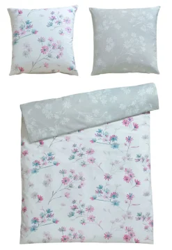 casaNOVA Renforcé-Bettwäsche BELLA 135 x 200 cm grau/mehrfarbig