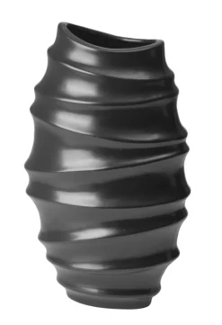 casaNOVA Vase 35,5 cm schwarz matt