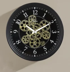 casaNOVA Wanduhr 37 cm schwarz /goldfarbig