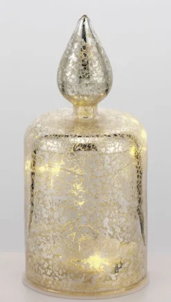 casaNOVA Weihnachten LED Lichtobjekt Kerze 17 cm silberfarbig