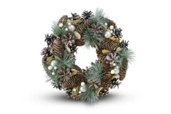 casaNova Weihnachtsdeko Kranz 9 cm Braun-Grün