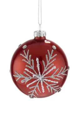 Weihnachtsglanz by casaNOVA casaNOVA Weihnachtskugel I NORDISCHER WINTER 8 cm rot /weiß