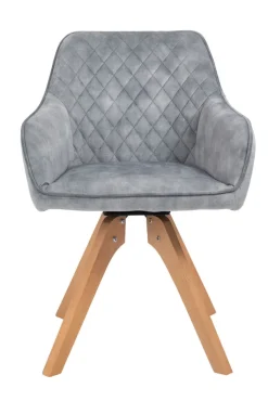 CASAVANTI Armlehnstuhl Samtvelours grau/braun