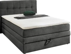 CASAVANTI Boxspringbett AMY 120 x 200 cm Cord grau