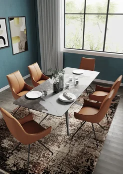 CASAVANTI Esstisch MIRO 180(240) x 90 cm schwarz/grau