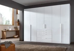 CASAVANTI Kleiderschrank PURISMA Alpinweiß/ Glas Kristallweiß