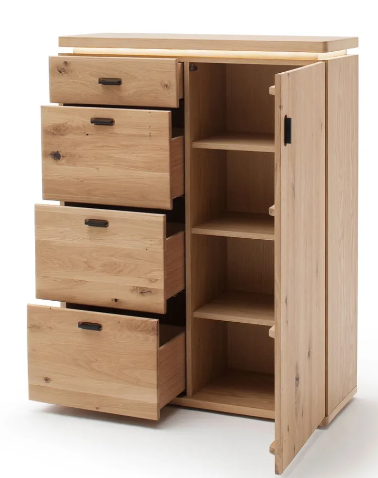 CASAVANTI Kommode MADRID 100 x 128 cm Balkeneiche Bianco