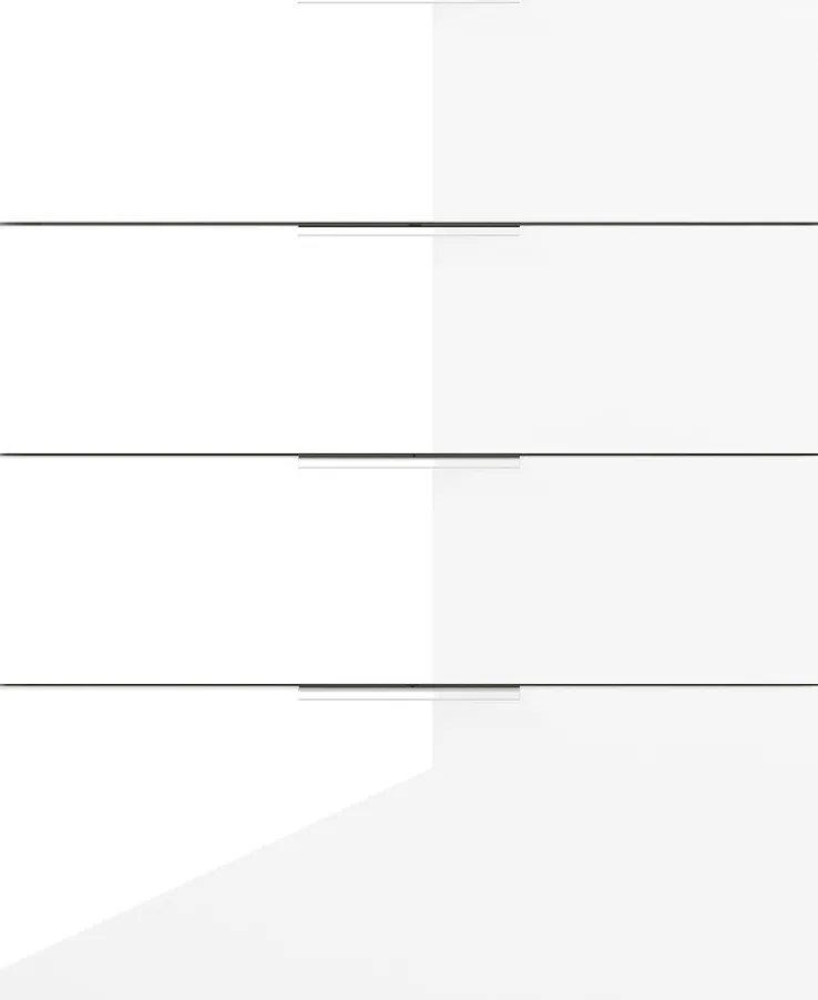 CASAVANTI Kommode OAKLAND 83 x 102 cm Glas Weiß/Weiß