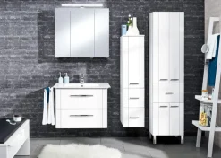 CASAVANTI Midischrank Lack Weiß Hochglanz ca. 30 x 130 x 38 cm