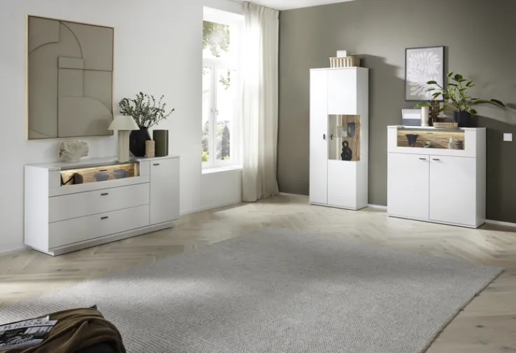 CASAVANTI Sideboard LISSABON modern white 165 x 84 cm