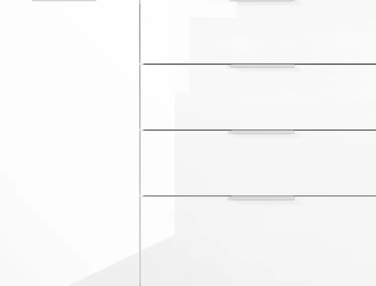 CASAVANTI Sideboard OAKLAND 134 x 102 cm Glas Weiß/Weiß