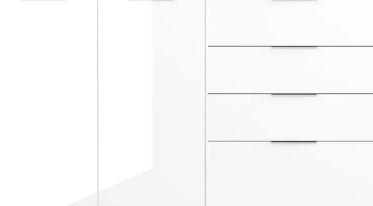 CASAVANTI Sideboard OAKLAND 184 x 102 cm Glas Weiß/Weiß