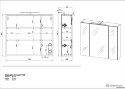 CASAVANTI Spiegelschrank CARA 76 x 71 x 23 cm weiß