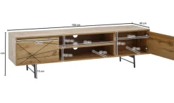 CASAVANTI TV-Lowboard 160 x 45 cm Schwarz/ Eiche