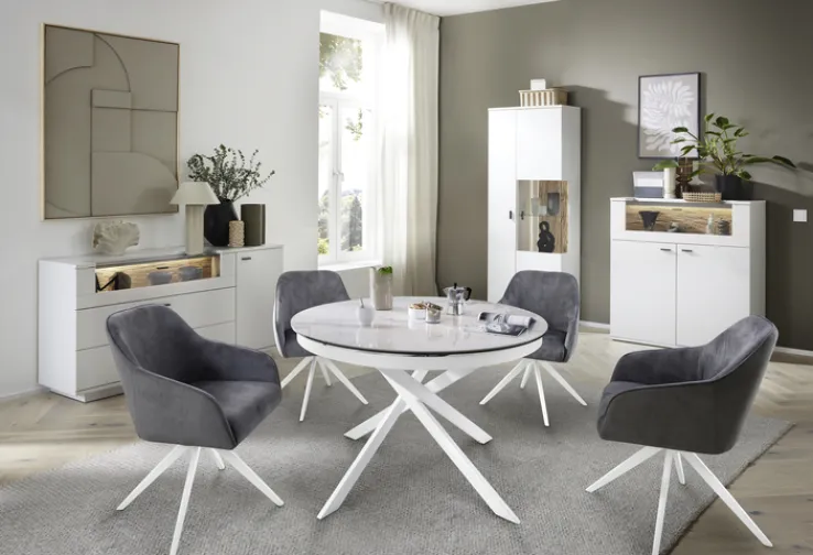 CASAVANTI Vitrine 2-türig LISSABON modern white 75 x 199 cm