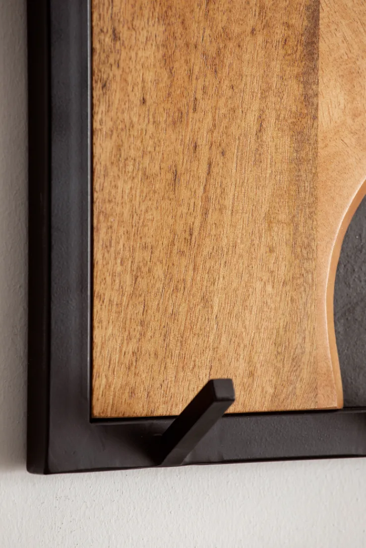 CASAVANTI Wandgarderobe 80x36x6 cm Massivholz Mango/Steinoptik