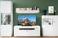 CASAVANTI Wohnwand I AMORA 4-teilig weiß /anthrazit 3D