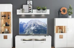 CASAVANTI Wohnwand TOPEKA 4-teilig weiß/ braun