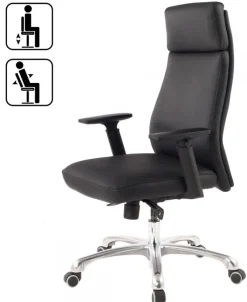 Chefsessel 68 x 118 cm schwarz silber