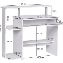 Computertisch 94 x 48,5 cm weiß