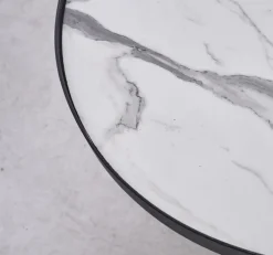 QUARTIER Couchtisch - Set KALMAR 2-tlg. Steinoptik schwarz/weiß