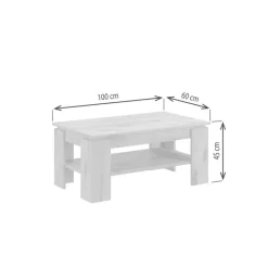 QUARTIER Couchtisch FRENO 100 x 60 cm braun