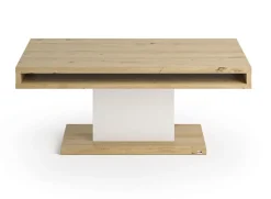 QUARTIER Couchtisch LANCASTER 110 x 65 cm Eiche Artisan weiß