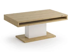 QUARTIER Couchtisch LANCASTER 110 x 65 cm Eiche Artisan weiß