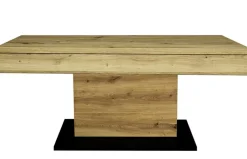 QUARTIER Couchtisch LIFT 110x60 cm Vulkanschwarz Supermatt / Asteiche Dekor