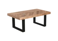 QUARTIER Couchtisch LUANDA 110 x 60 cm Massivholz Akazie natur/schwarz