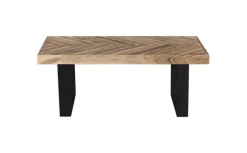 QUARTIER Couchtisch LUANDA 110 x 60 cm Massivholz Akazie natur/schwarz