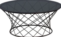 QUARTIER Couchtisch rund KATHI 80 cm in Metall Grau/Schwarz