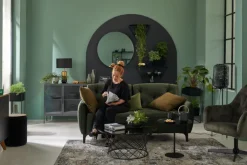 QUARTIER Couchtisch rund KATHI 80 cm in Metall Grau/Schwarz