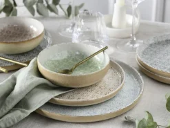 CreaTable Teller-Set UNO EMILIANA MIX Steinzeug 12-tlg. rund Mehrfarbig