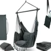deluxe4home Hängesessel BOHO 4-teilig anthrazit